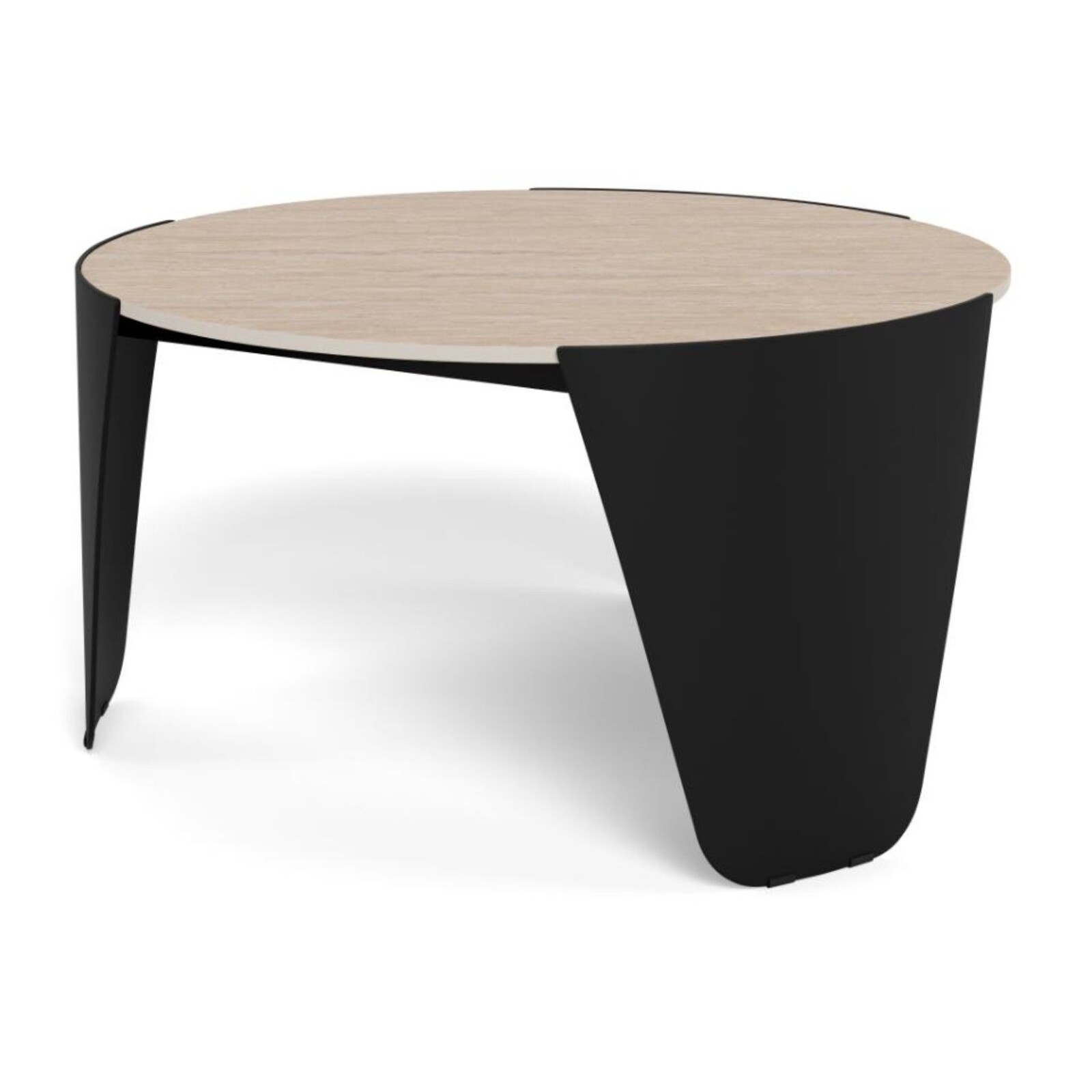 Kulatý designový konferenční stolek Altea travertin/černý