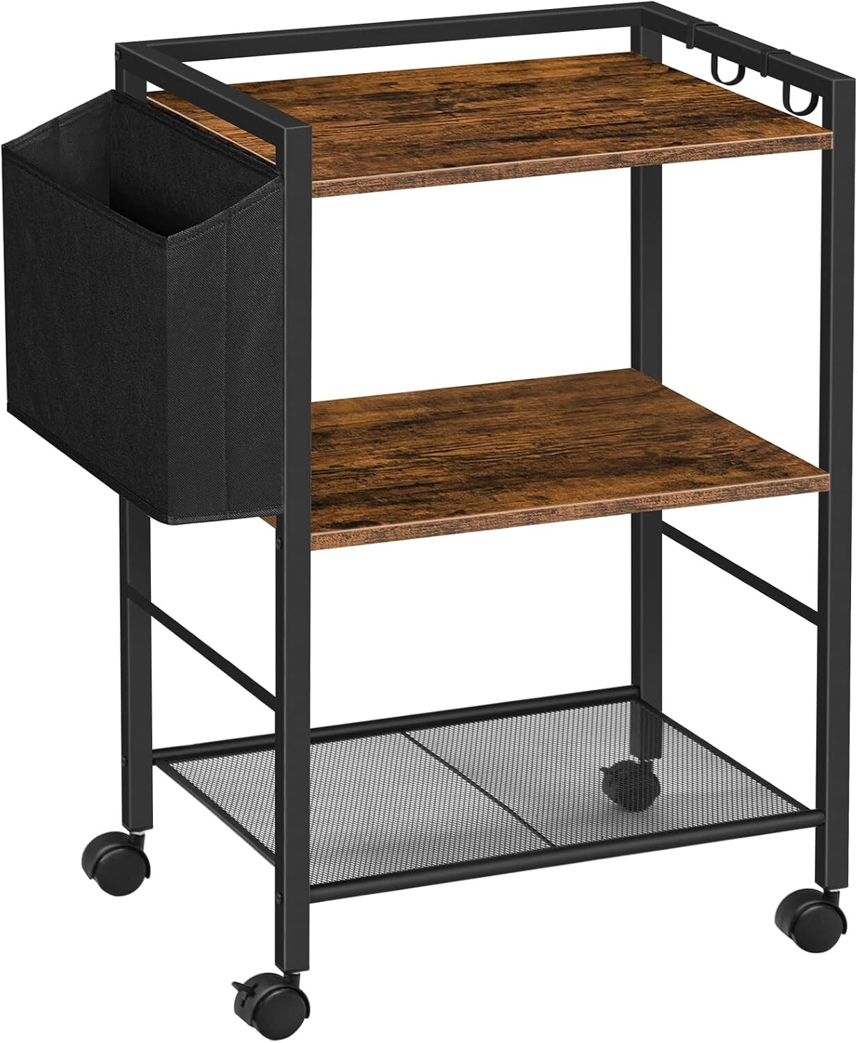 Pojízdný kancelářský regál Vasagle Celest 52 cm hnědý/černý