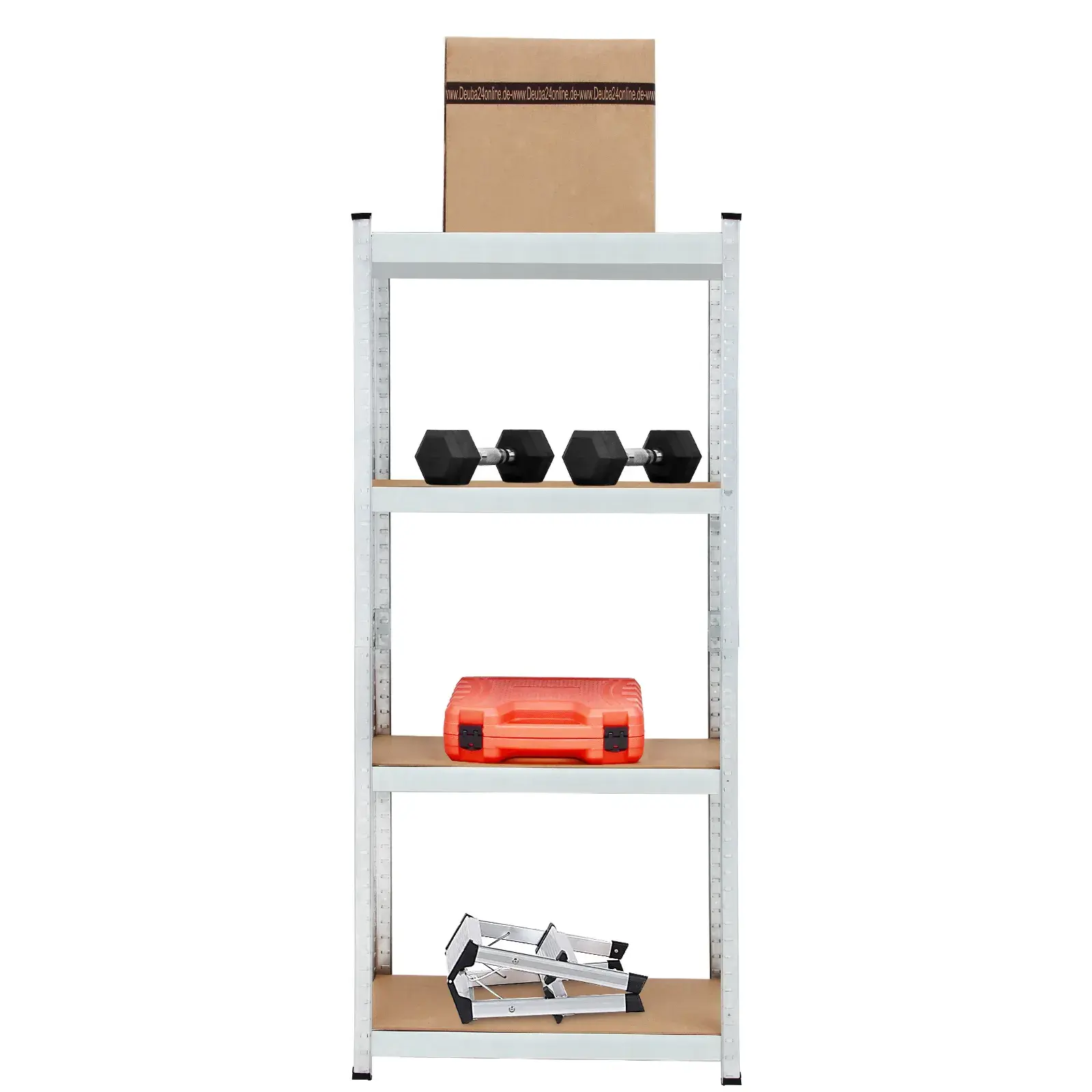 Sada 2 ks dílenských regálů Eve 90x160 cm stříbrný/hnědý