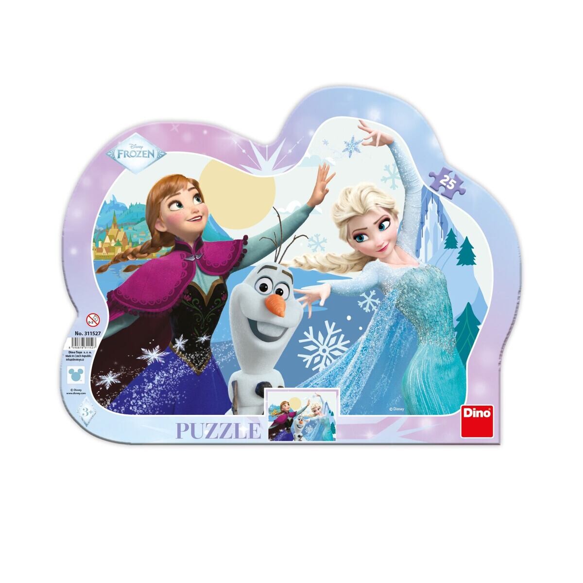 Dino Anna a Elza tancujú Puzzle 25 dielikov kontúra
