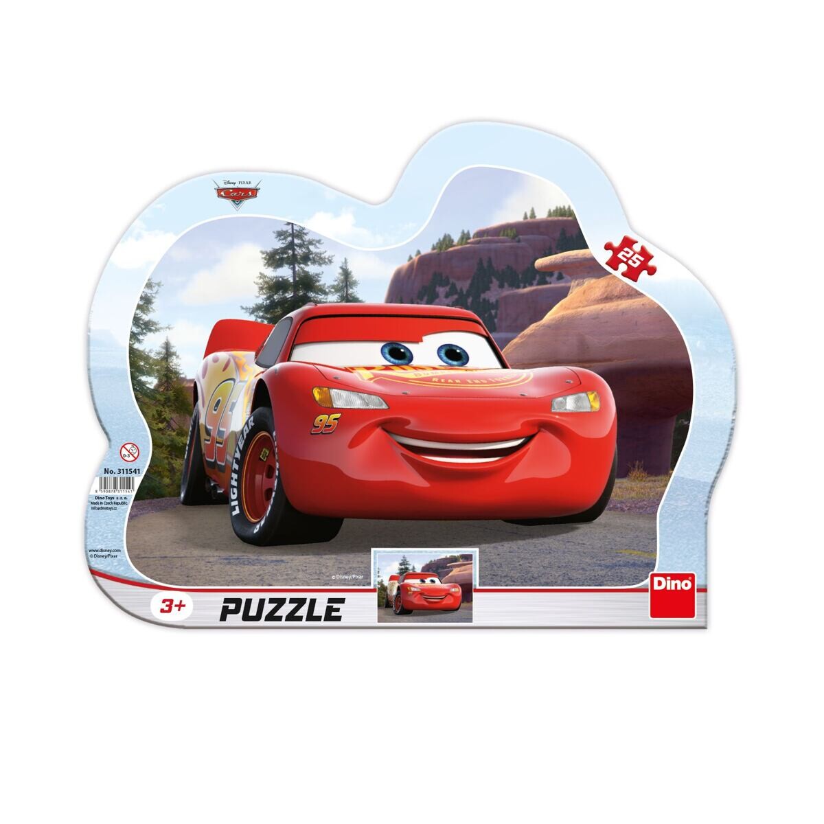 Dino Cars: Blesk na výlete Puzzle 25 dielikov kontúra