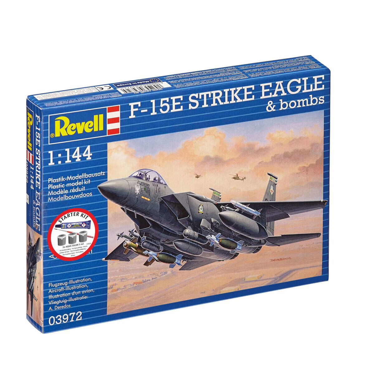 Revell Starter Kit Lietadlo 73972 - F-15E Strike Eagle & bombs (1:144)