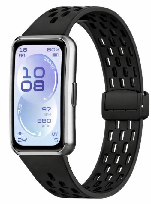 eses Silikónový remienok s magnetickou prackou pre Huawei Band 11 a Huawei Band 11 Pro - Čierny