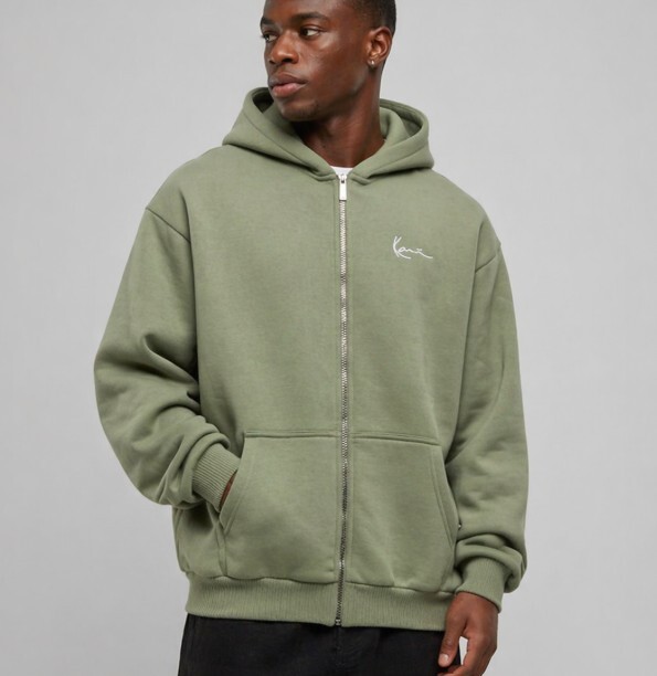 Mikina Karl Kani Small Signature Essential Os Zip Hoodie Green - S