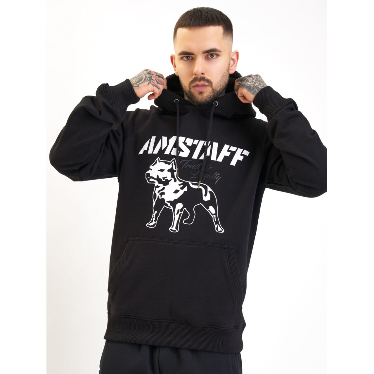 Mikina s kapucňou Amstaff Logo 2.0 Hoodie - čierna, L