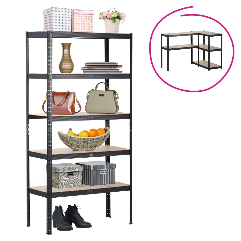 KONDELA Radman regál čierna / dub