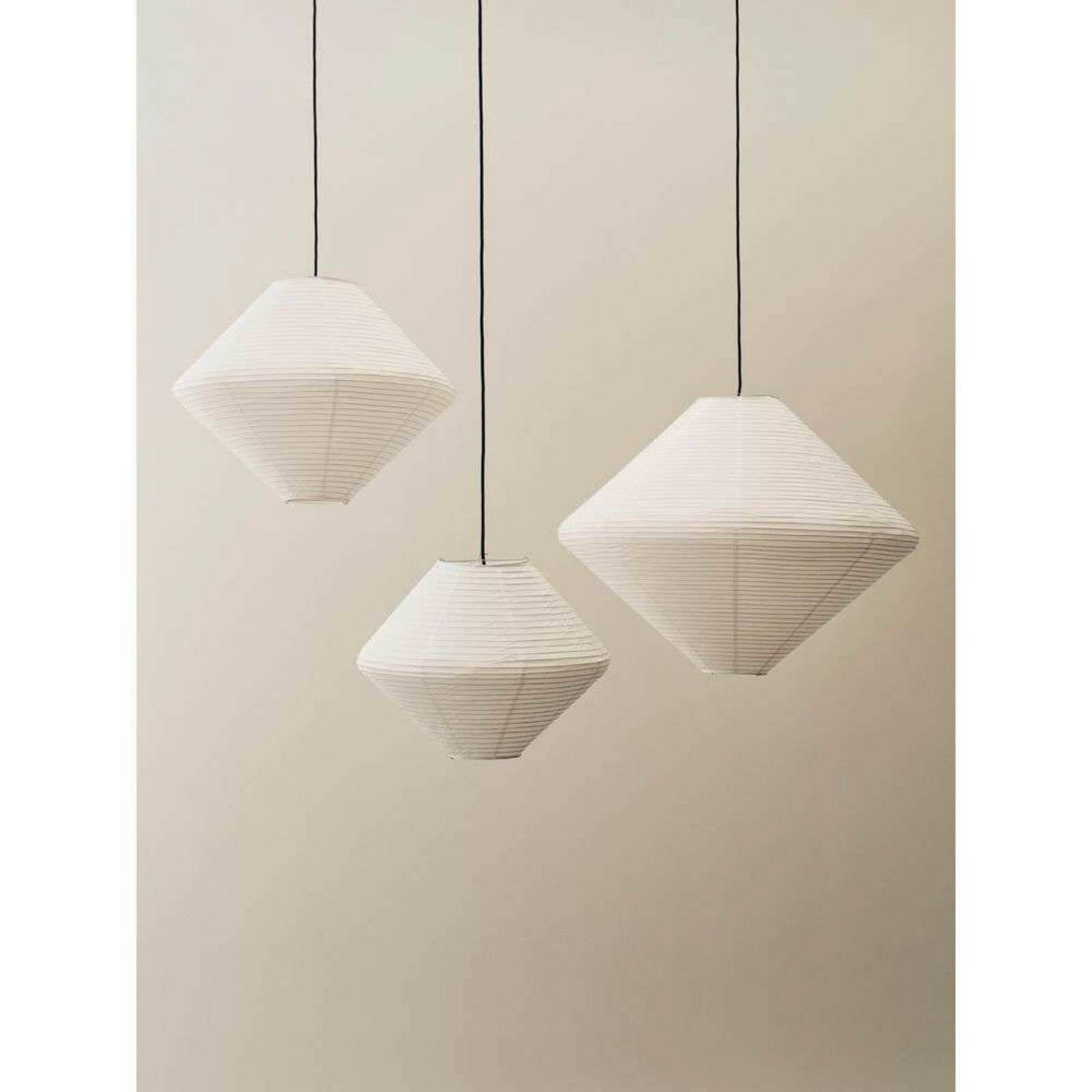 HAY tienidlo na lampu Diamond, Ø 80 cm, biele, papier/bambus