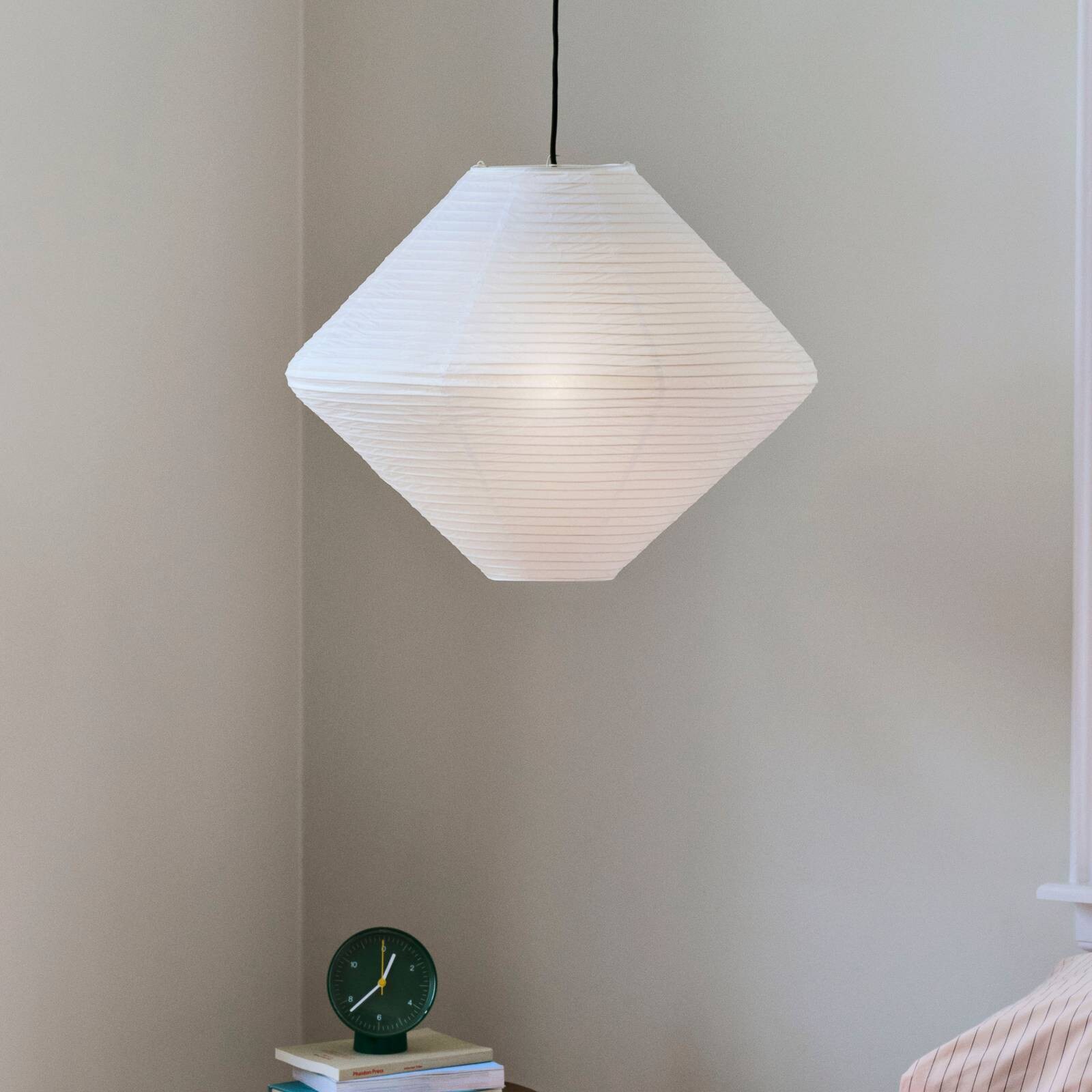 HAY tienidlo na lampu Diamond, Ø 60 cm, biele, papier/bambus