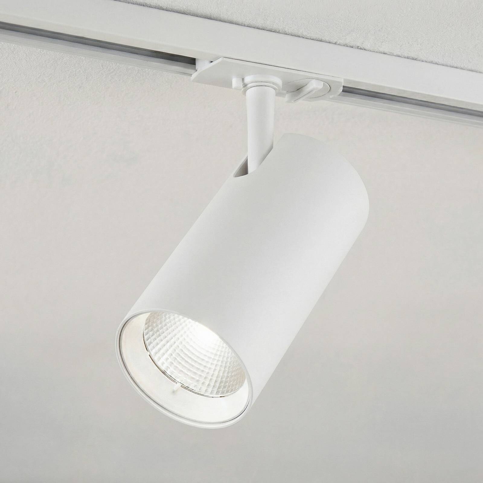 Lindby LED lištové bodové svetlo Linaro, biely, Ø 7 cm, hliník, CCT