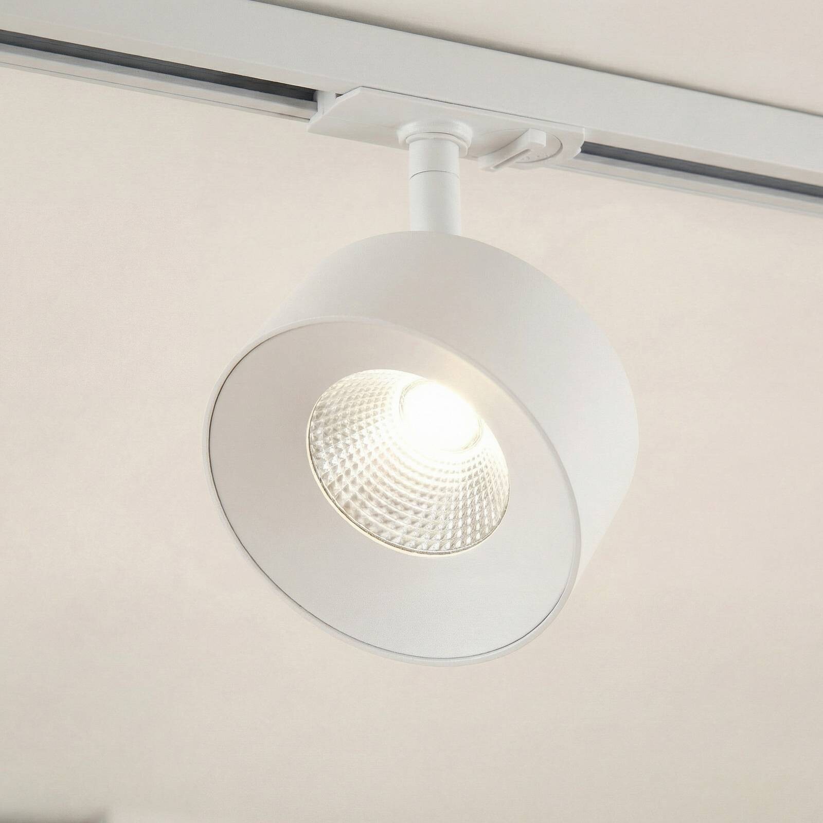 Lindby LED bodové svetlá na lištu Linaro, biele, Ø 9,5 cm, 3 000 K