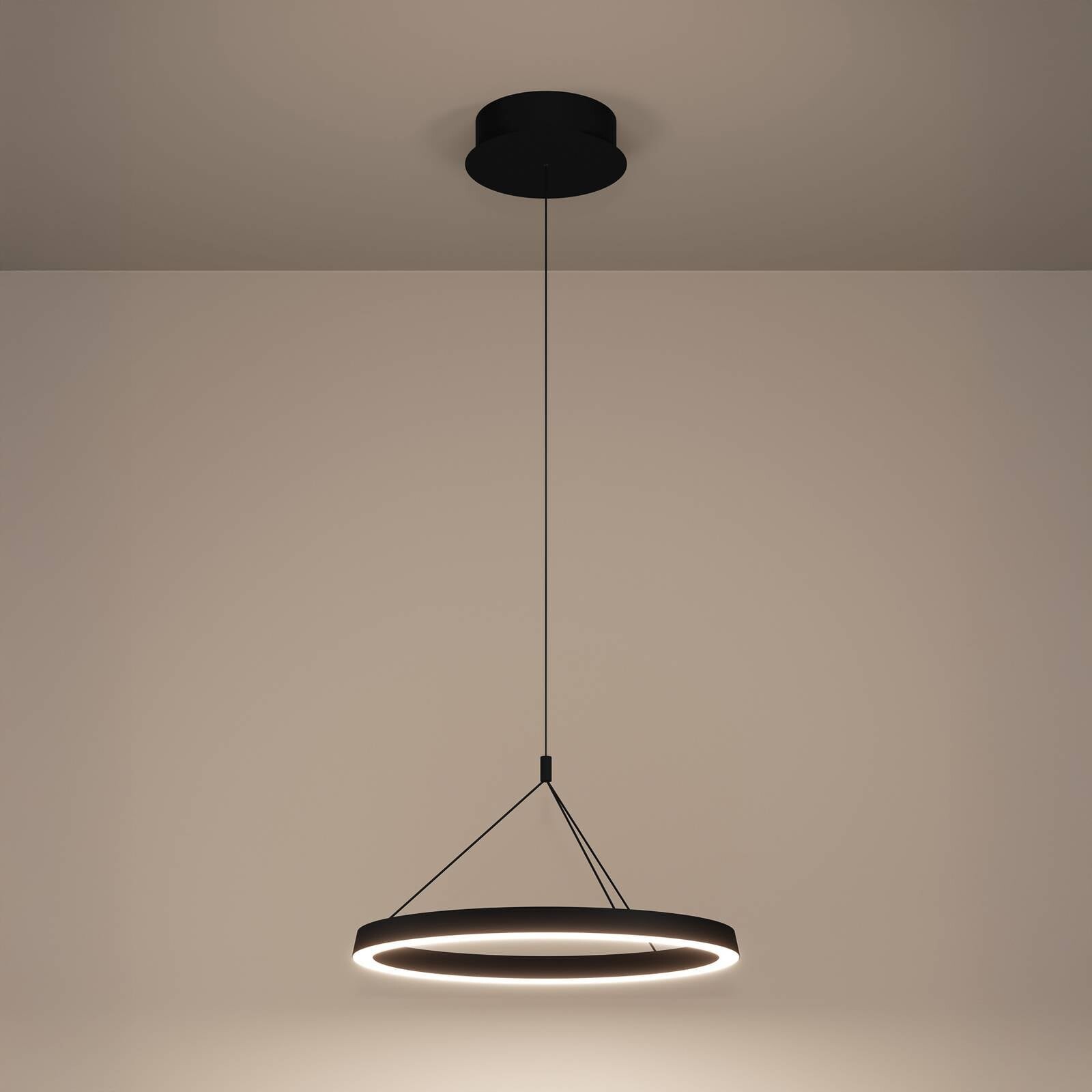 LED závesné svietidlo Stars of Light Canyamel, čierna, Ø 55 cm, CCT