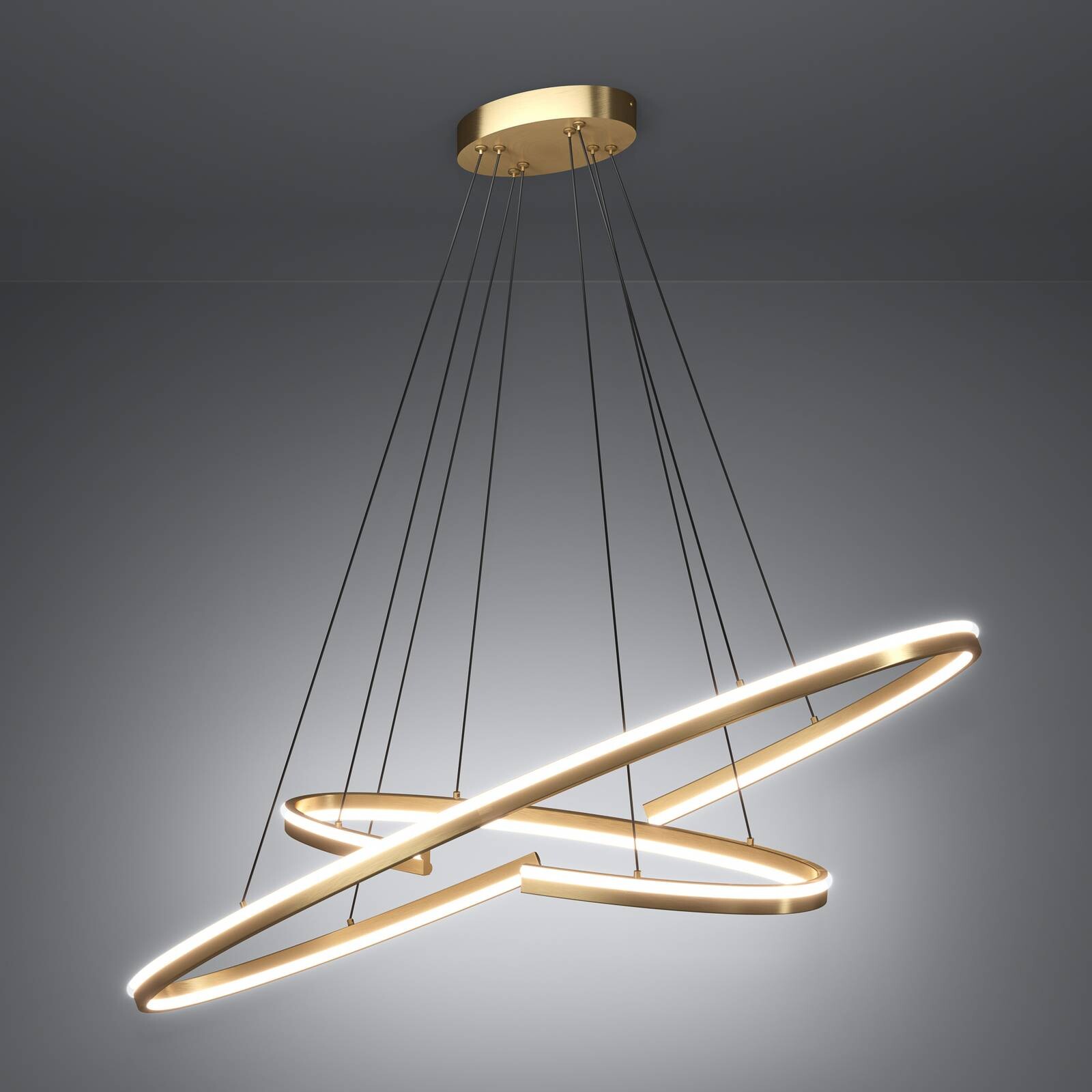 LED závesné svietidlo Stars of Light Bogado, zlatá, 120 cm, CCT, stmievateľné