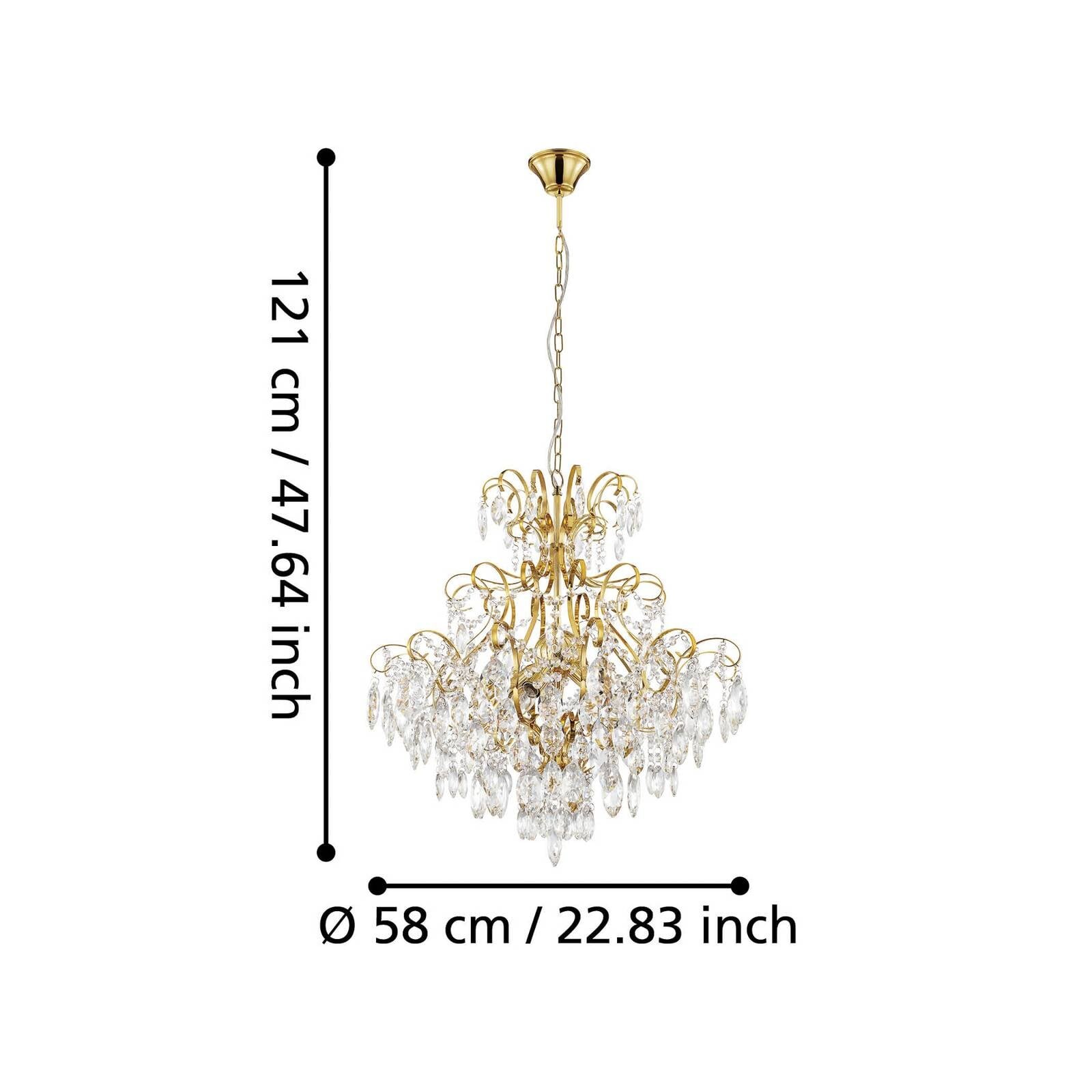 Luster Stars of Light Fenoullet, mosadz, Ø 58 cm