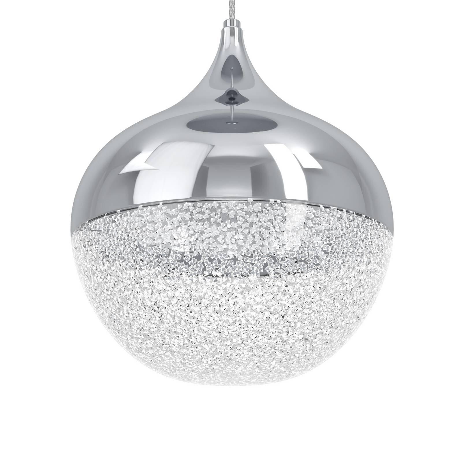 LED závesné svietidlo Stars of Light Mioglia, chróm, Ø 58 cm, 10-pl.
