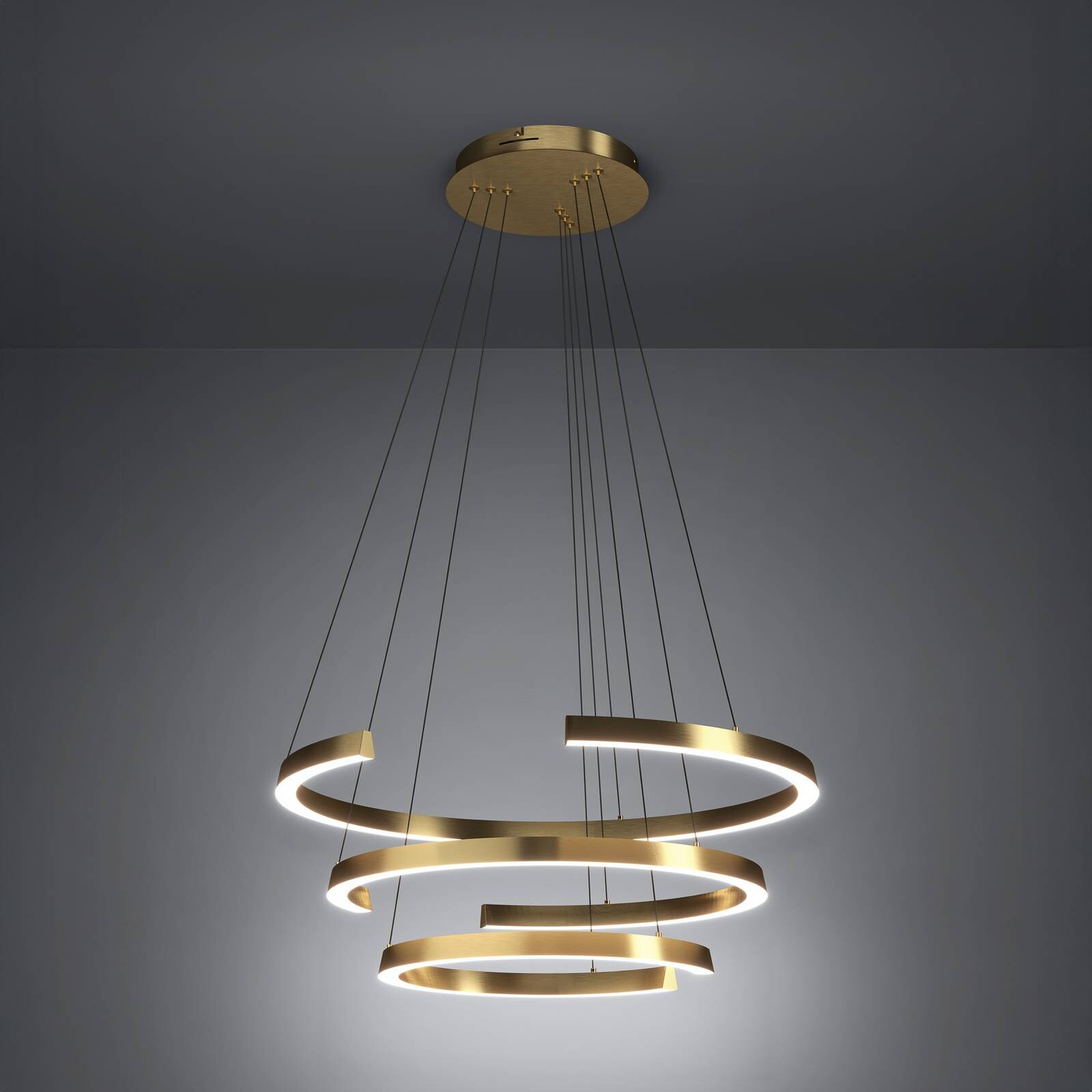 LED závesné svietidlo Stars of Light Labonete, zlatá, 80 cm, 3-pl., CCT