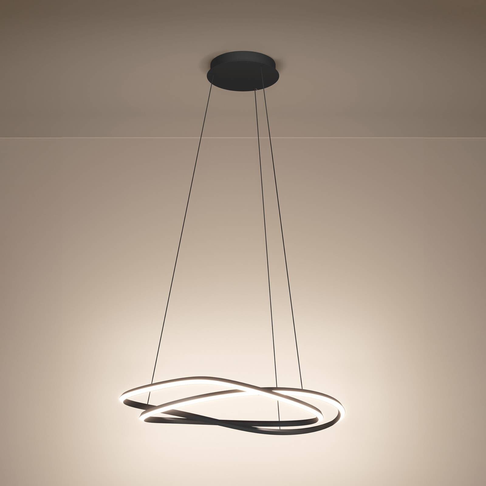 LED závesné svietidlo Stars of Light Guntin, sivá, 62 cm, kov, CCT