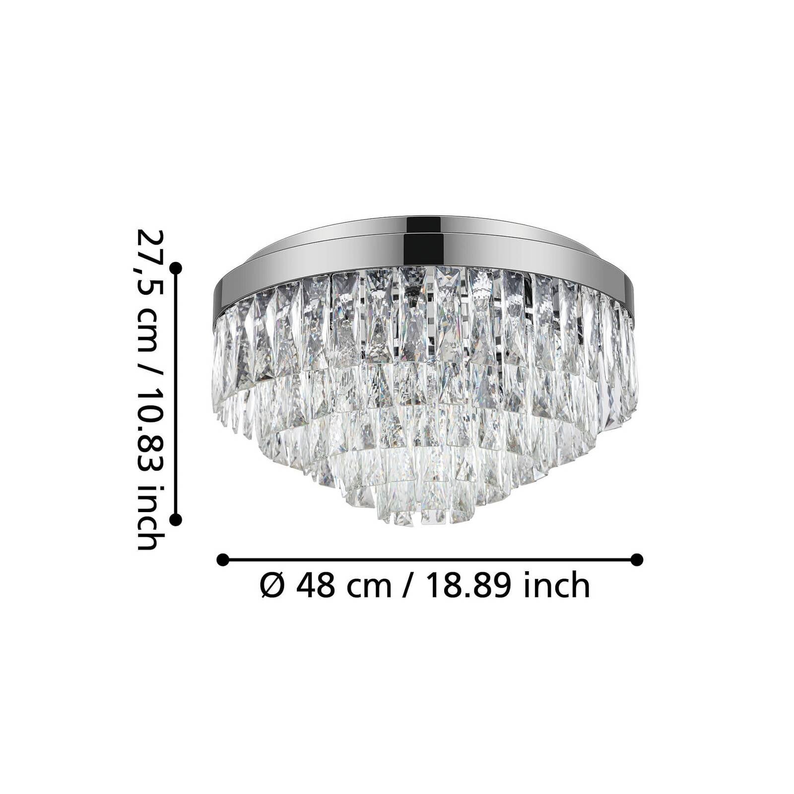 Stropné svietidlo Stars of Light Valparaiso, chróm, Ø 48 cm, kov