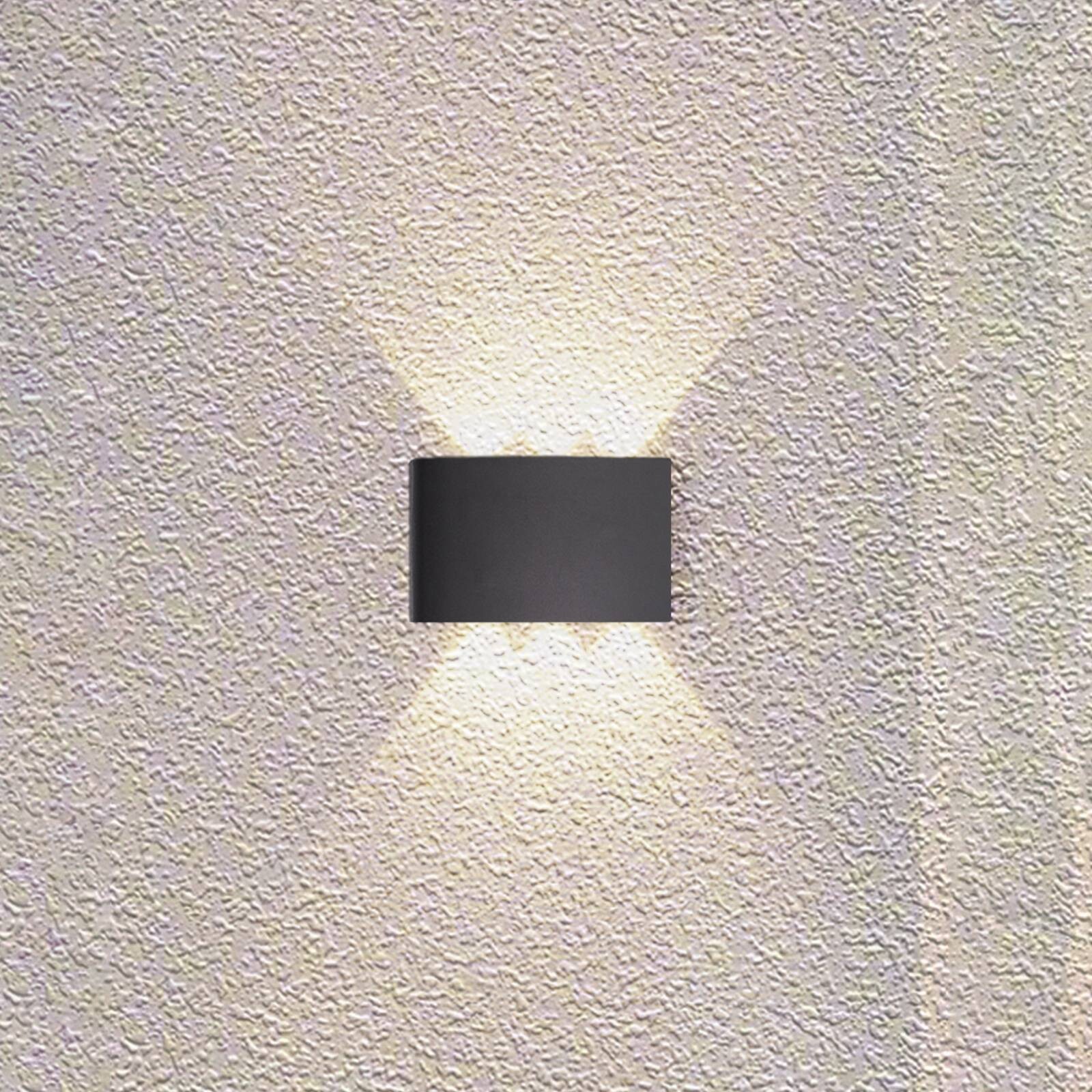 Vonkajšie nástenné svietidlo Shadows, šírka 18 cm, čierna, kovová