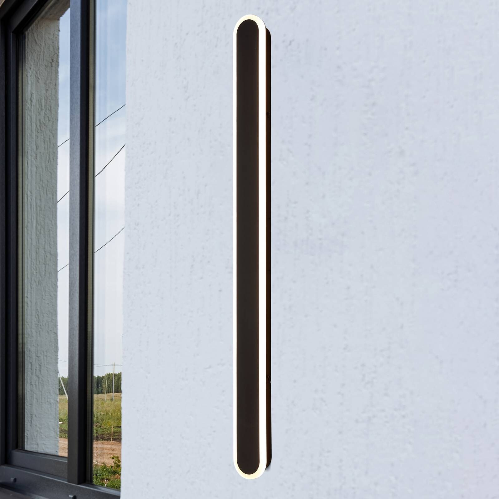 Vonkajšie nástenné svietidlo Bordo Square 120 cm, čierna, hliník