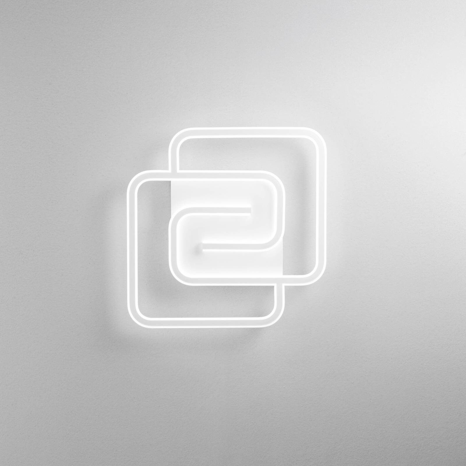 LED nástenné svetlo Cayman Quadrata, biela, šírka 49 cm, kov, CCT