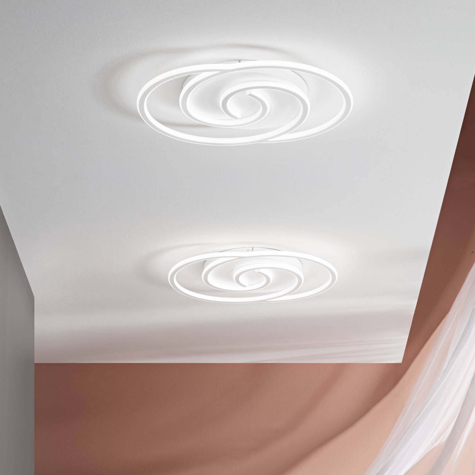LED nástenné svetlo Cayman Ovale, biela, výška 60 cm, kov, CCT