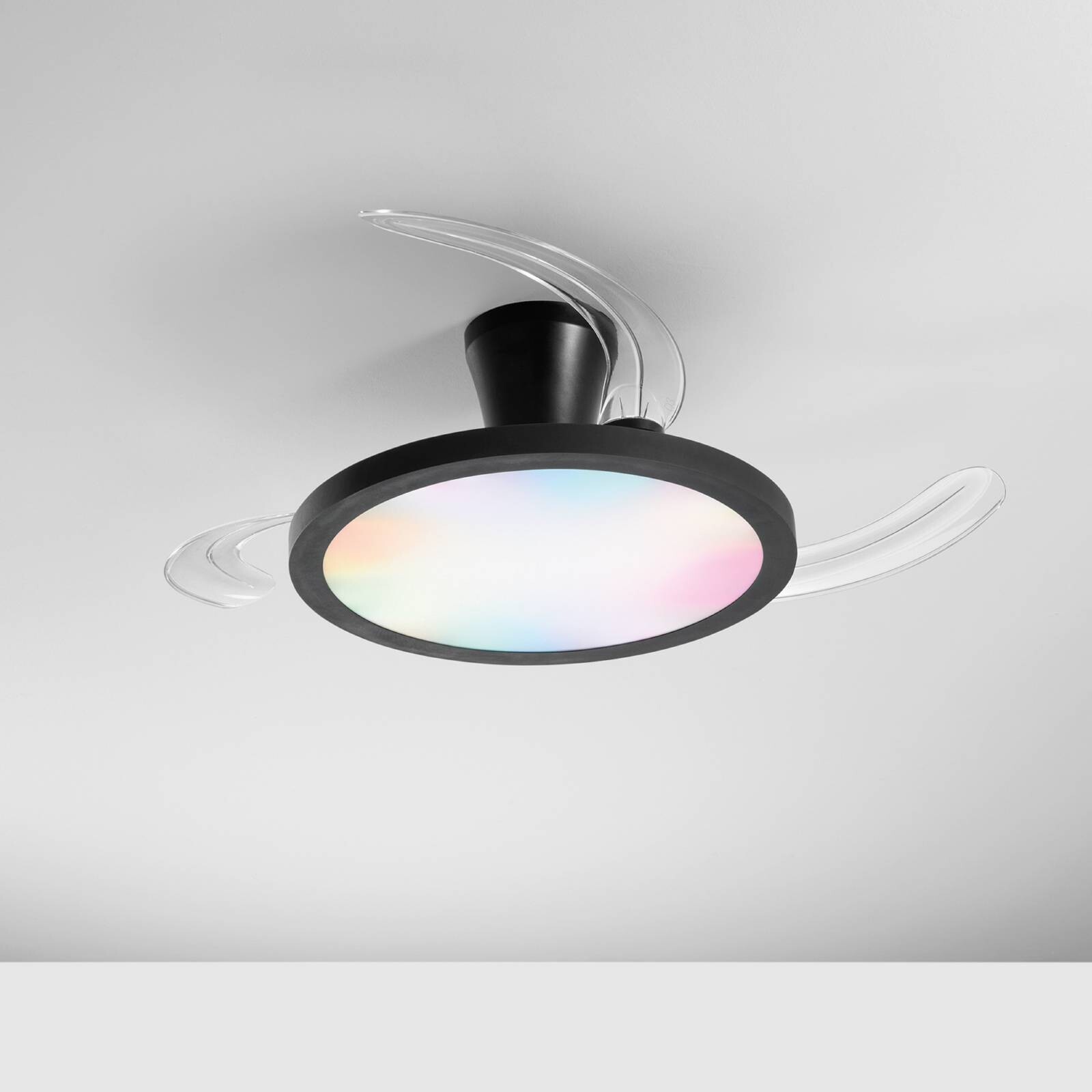 LED stropný ventilátor Condor, čierny, Ø 106 cm, CCT RGB, tichý