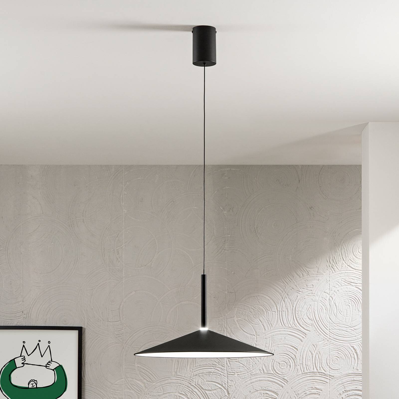 LED závesné svietidlo Khan, čierna, Ø 48 cm, kov, CCT
