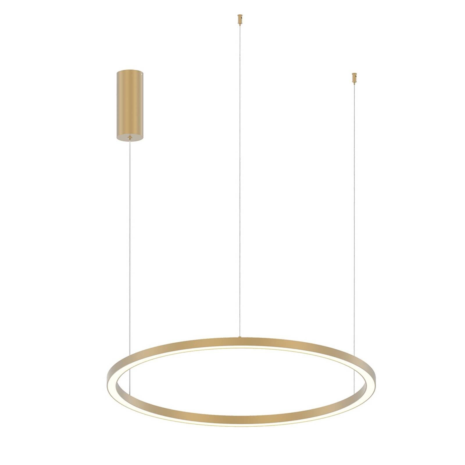 LED závesné svietidlo Hoop, zlatá, Ø 80 cm, kov, CCT