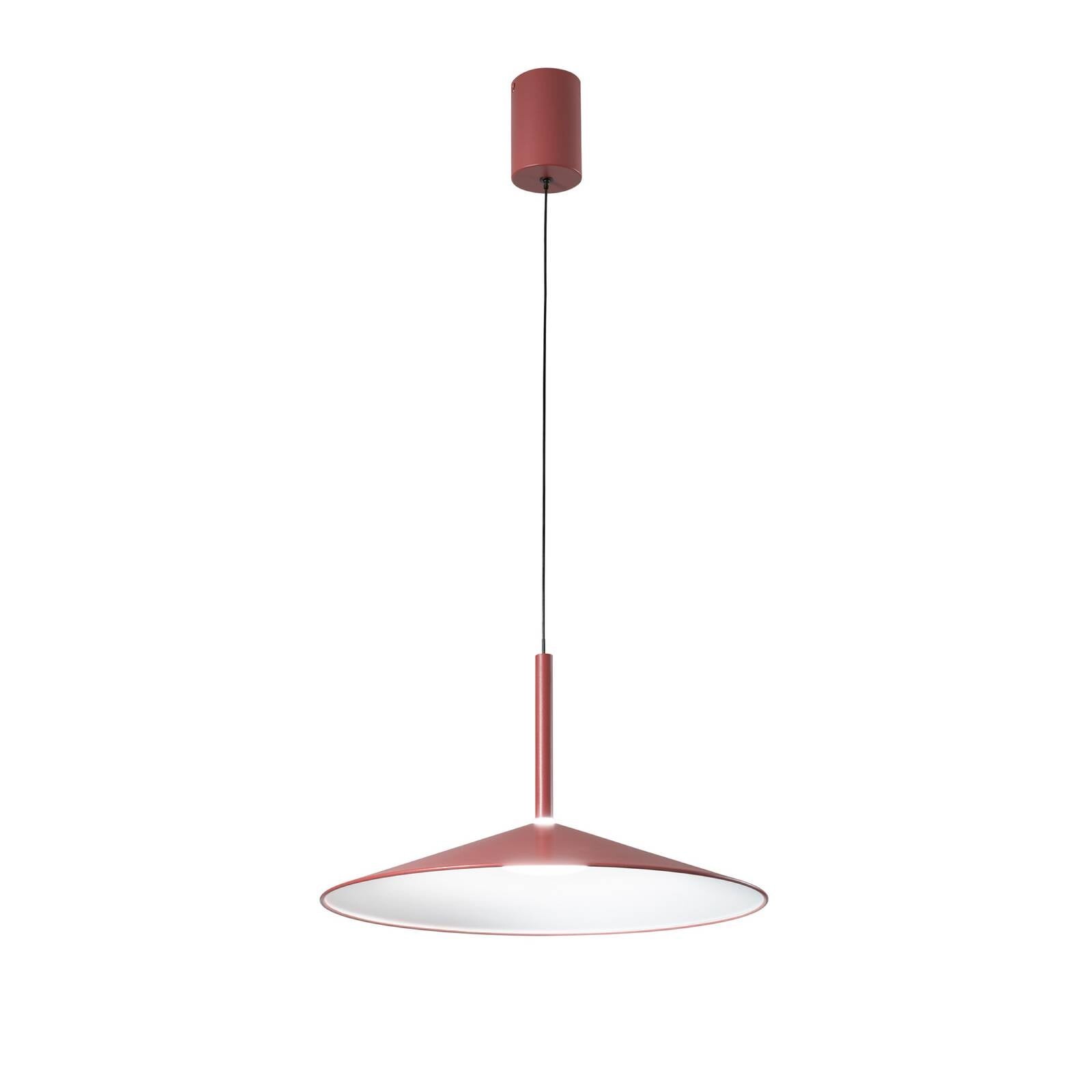 LED závesné svietidlo Khan, červená, Ø 48 cm, kov, CCT