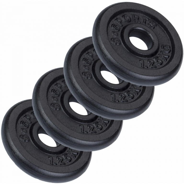 Sada liatinových závaží 1,25 kg, 4 ks, otvor 30/31 mm