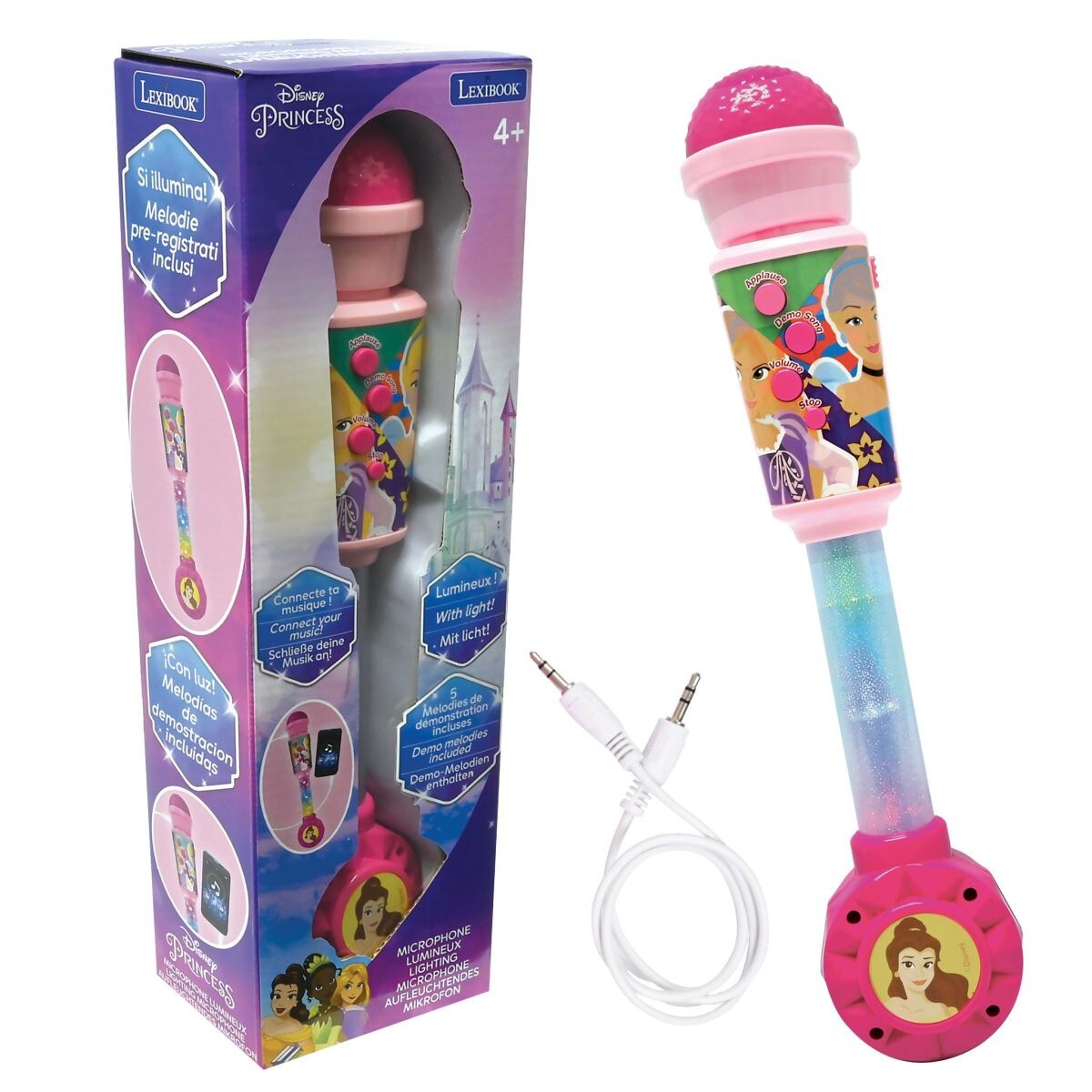 Lexibook Svietiace trendy mikrofón Disney princeznej s melódiami