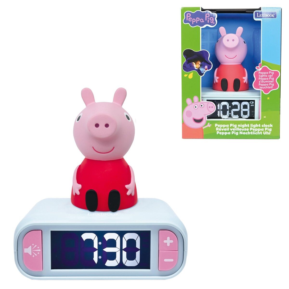 Lexibook Budík Prasiatko Peppa so svietiacou figúrkou