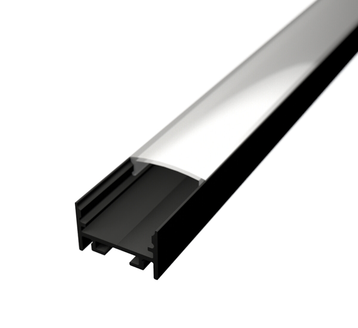LED Solution Nástenný profil pre LED pásiky a pre konštrukciu svietidiel N19 čierny Vyberte variantu a dĺžku: Profil bez difúzora 2m LP111B