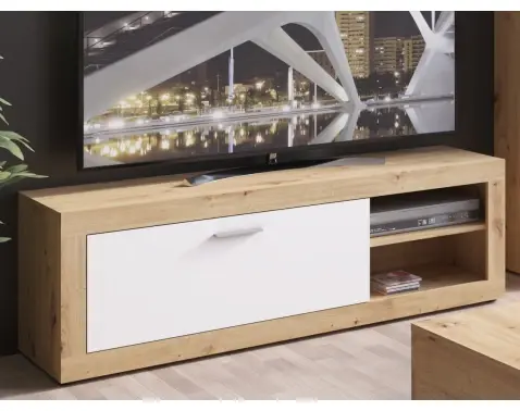TV skrinka Brilon, 150 cm, dub artisan/biela%