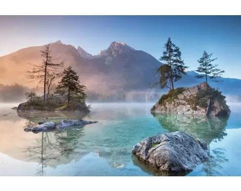Obraz na plátne Alpský kľud pri jazere 90x60  cm%