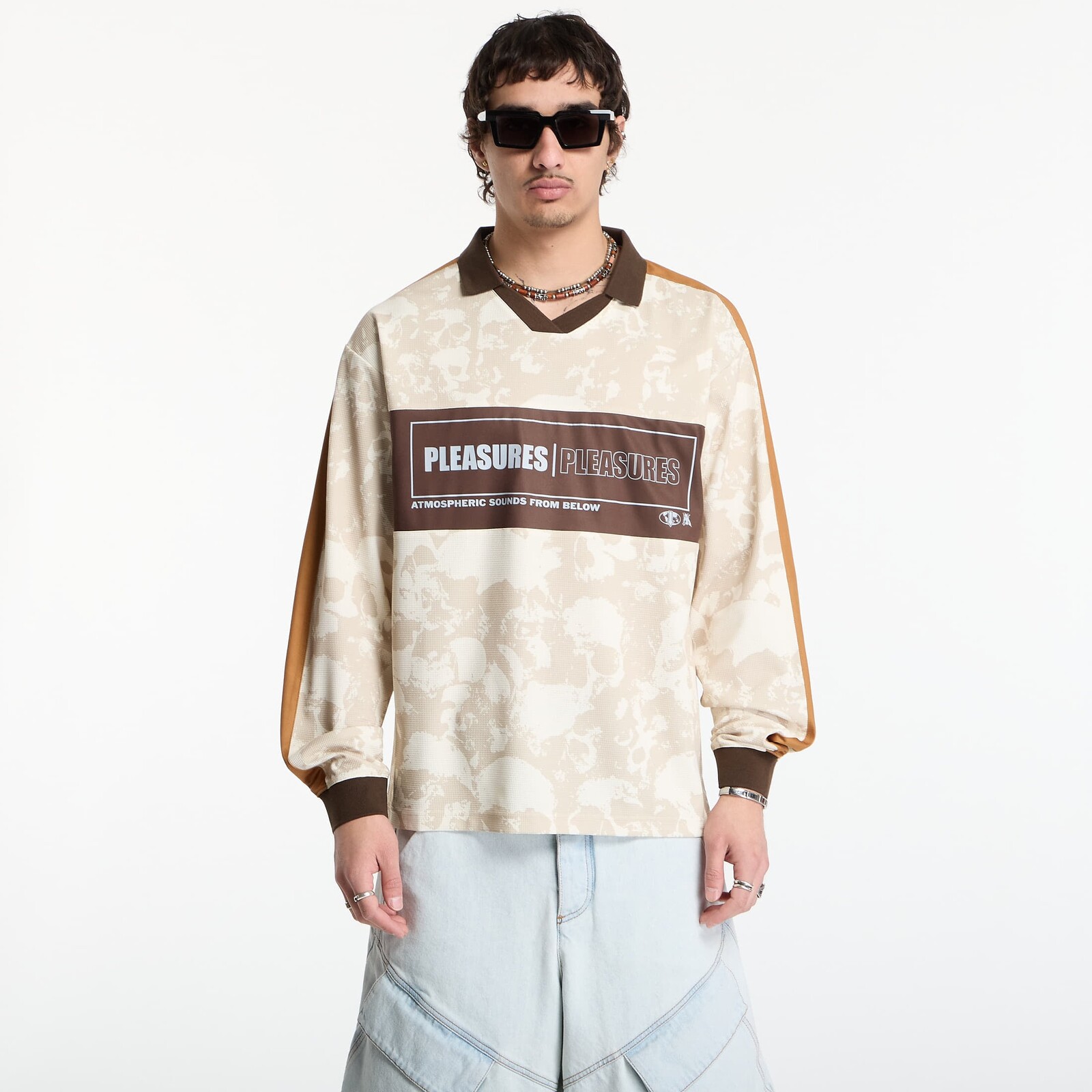 Tričko PLEASURES Despair Long Sleeve Jersey Ecru S