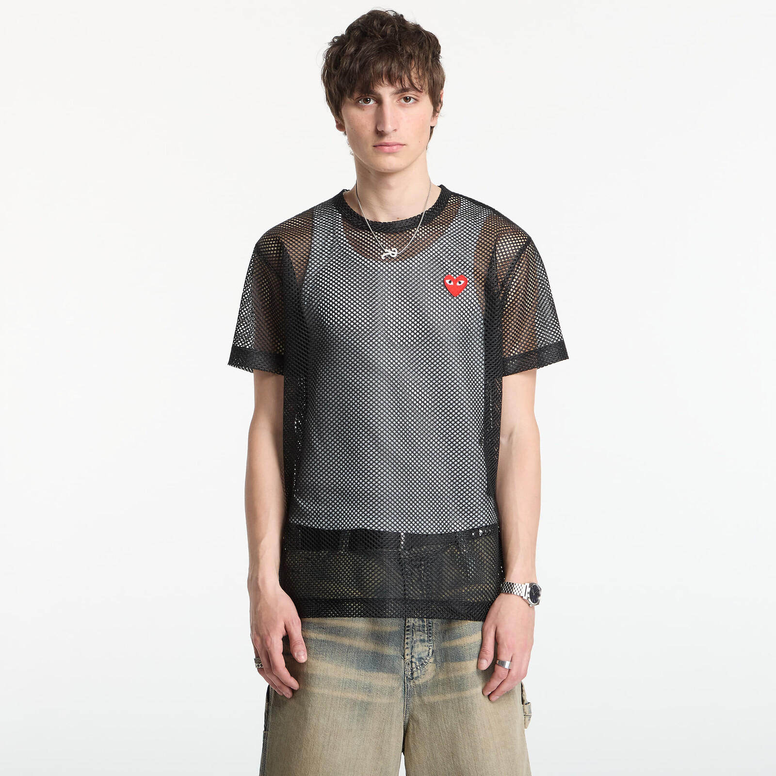 Tričko Comme des Garçons PLAY T-Shirt Red Emblem Black XS