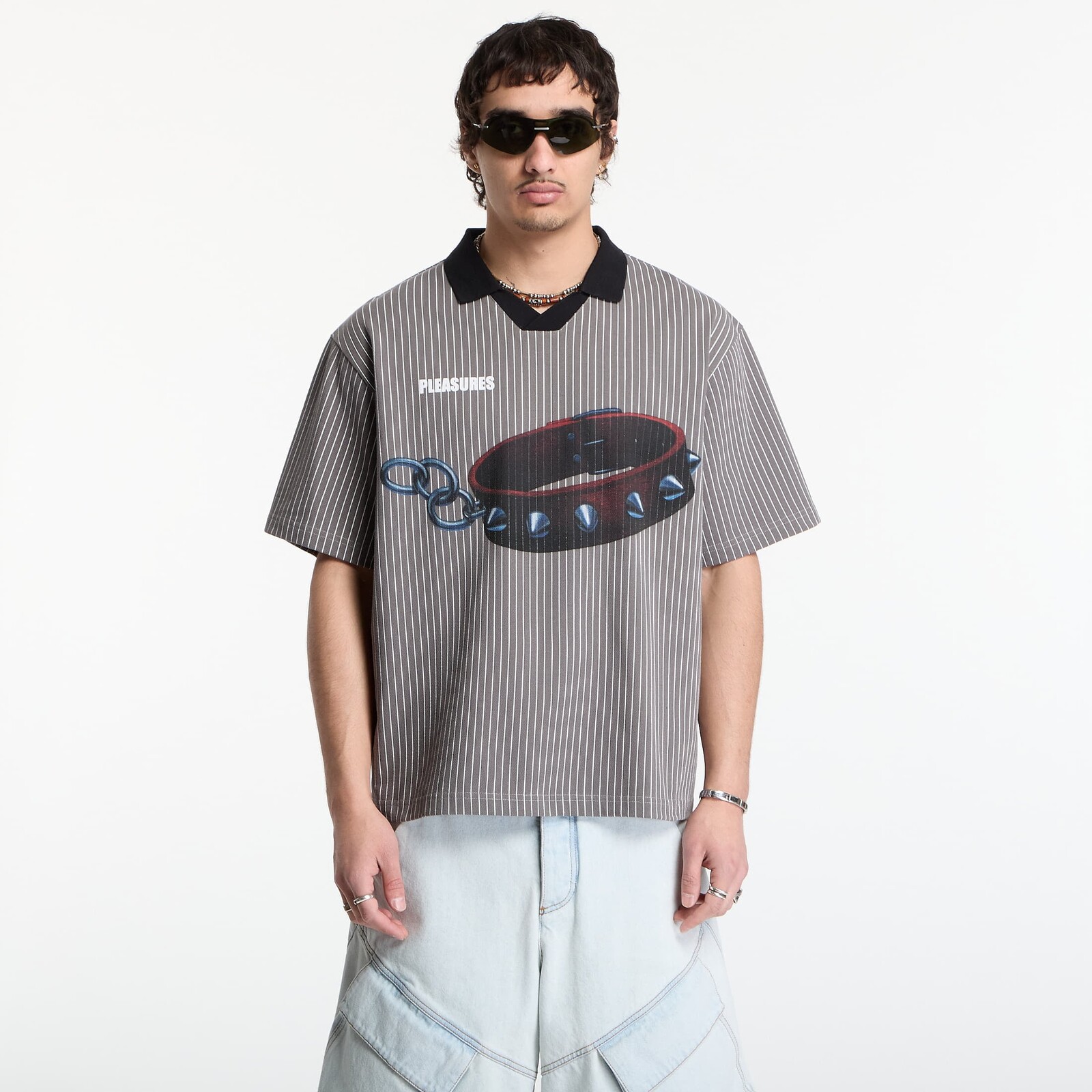 Tričko PLEASURES Pet Polo Charcoal XL