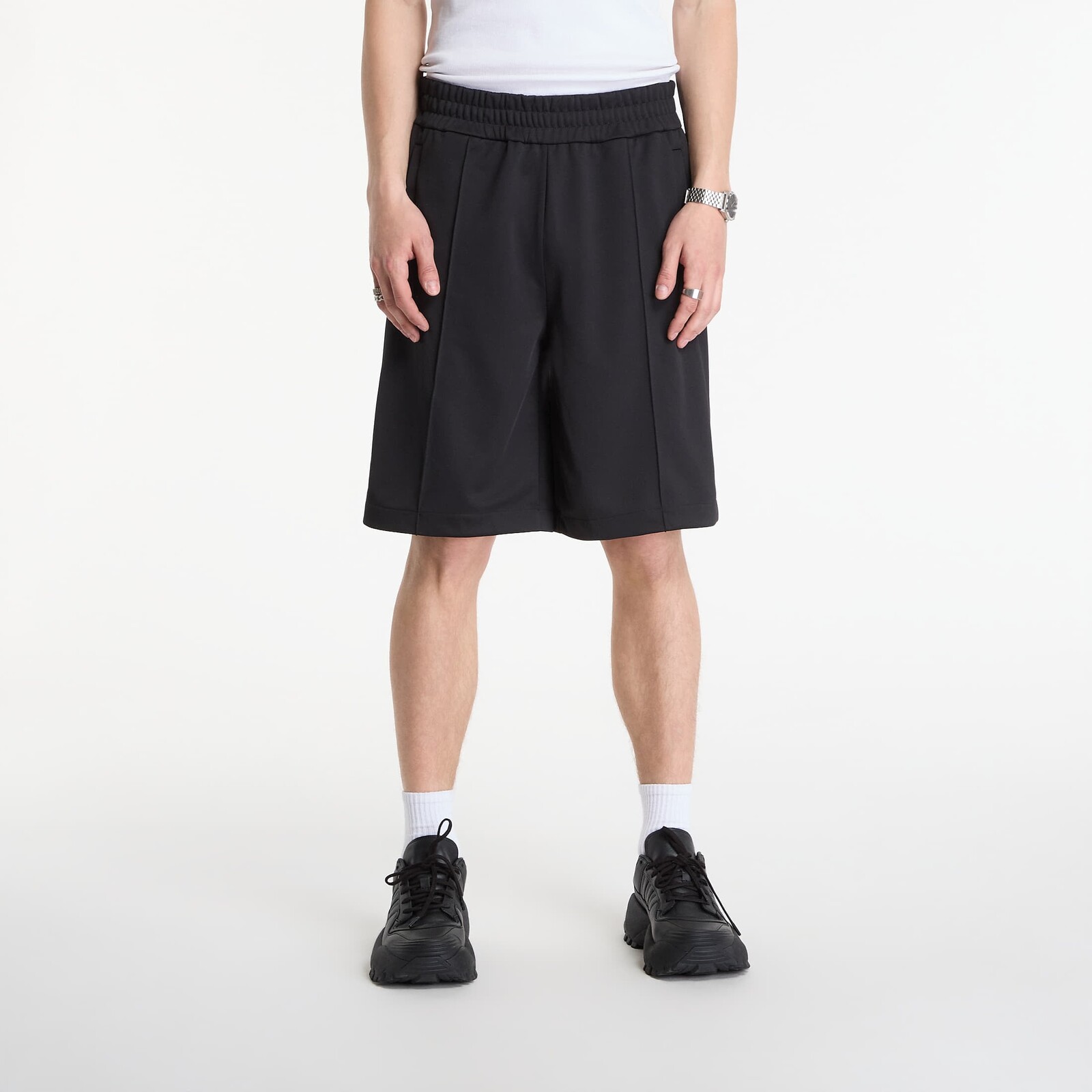 Šortky Palm Angels Back Curved Logo Track Shorts Black/ Off White S