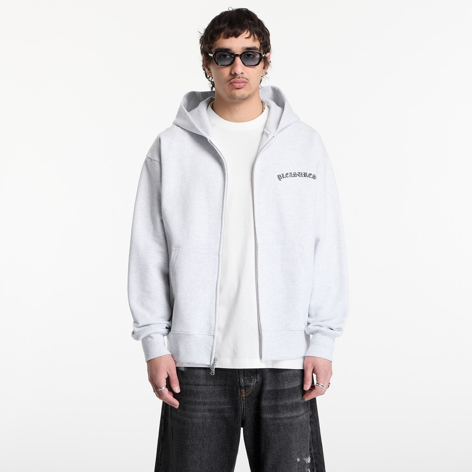 Mikina PLEASURES Neural Zip Hoodie Heather L