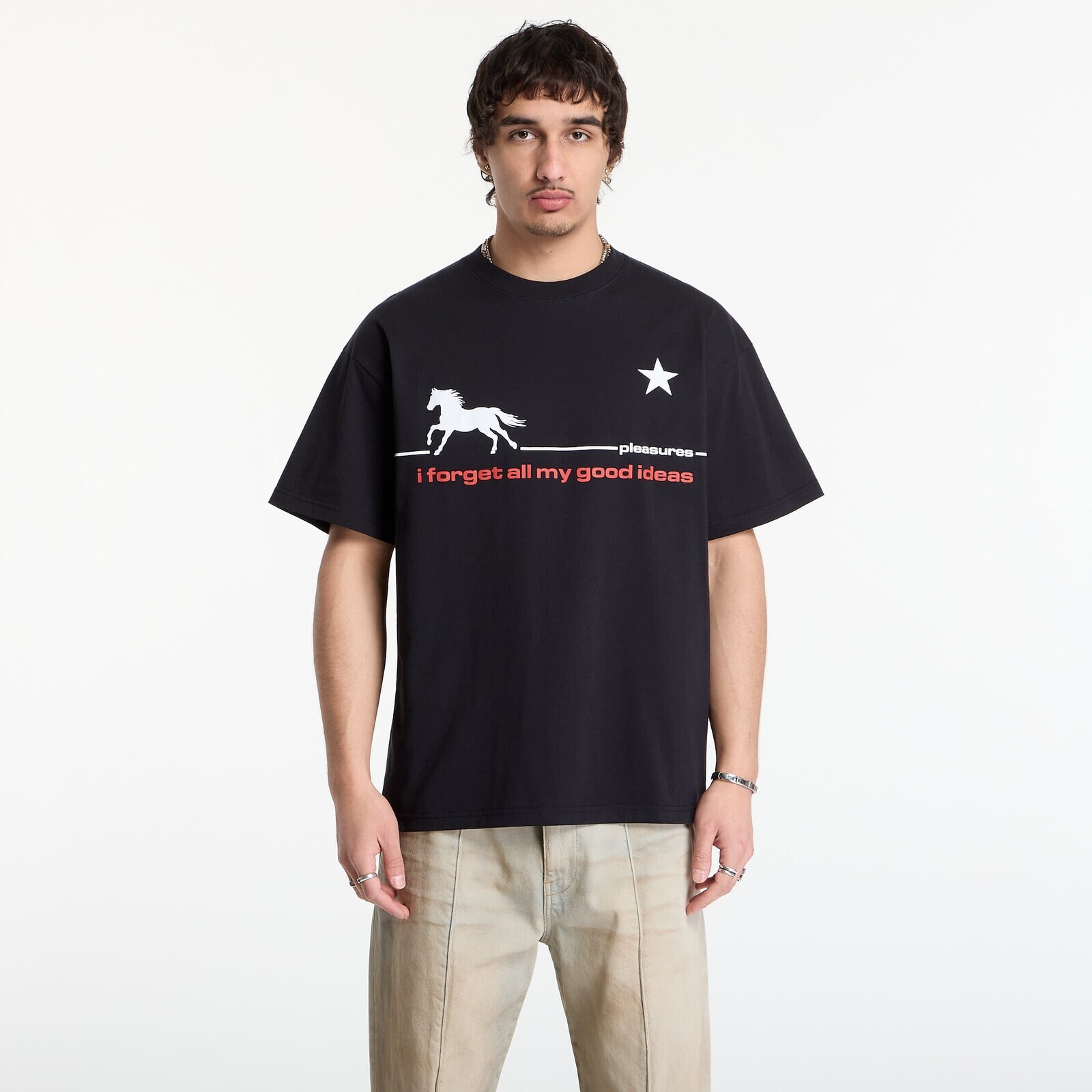 Tričko PLEASURES Forget T-Shirt Black XL