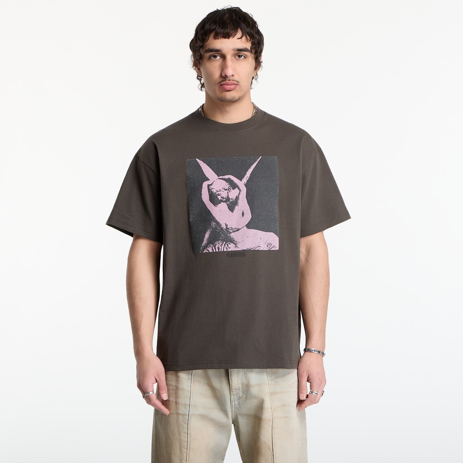 Tričko PLEASURES Angel T-Shirt Charcoal XL