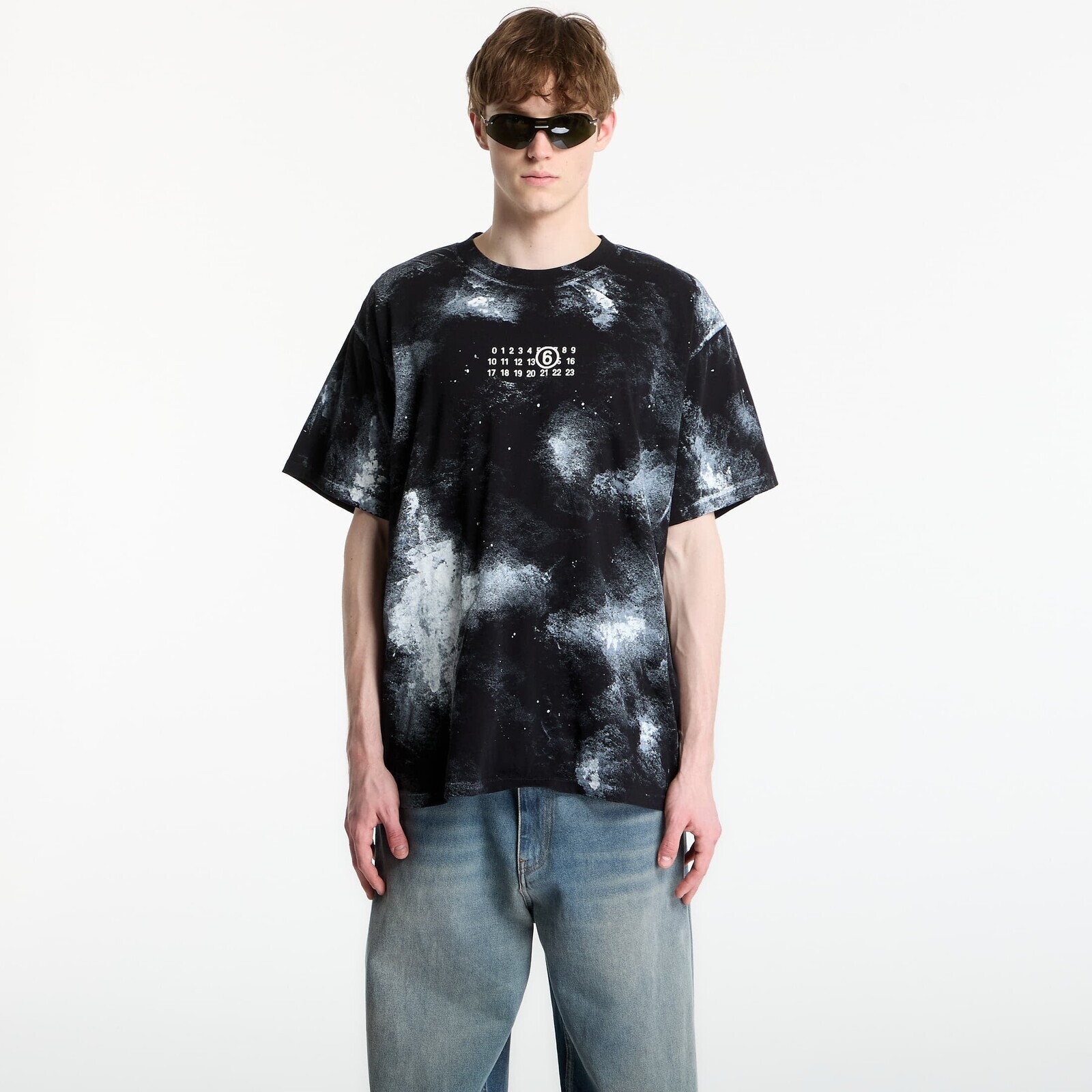 Tričko MM6 Paint Jersey T-Shirt Black XL
