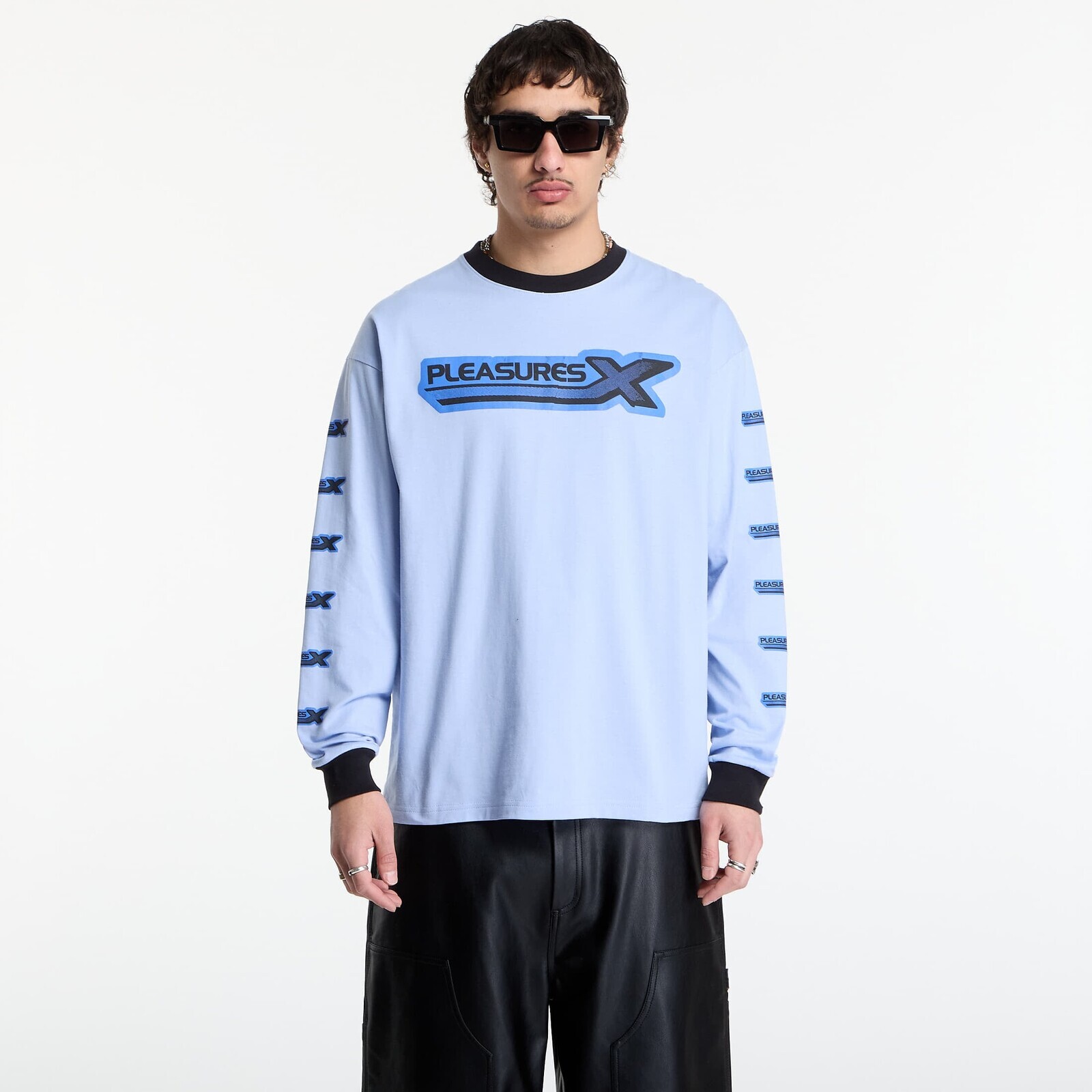 Tričko PLEASURES Pleasures X Long Sleeve Sky M