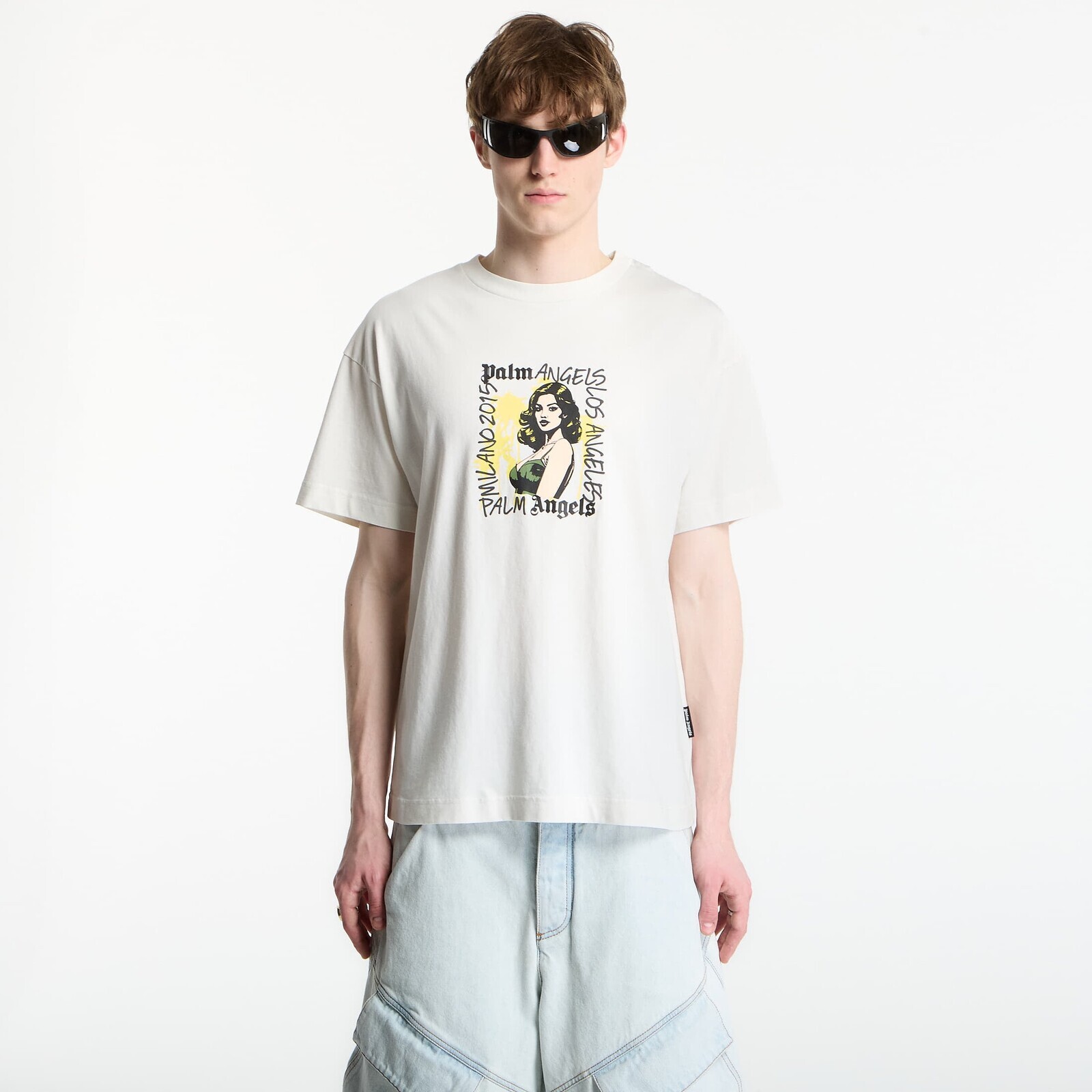 Tričko Palm Angels Pinup Regular T-Shirt UNISEX White/ Green XL