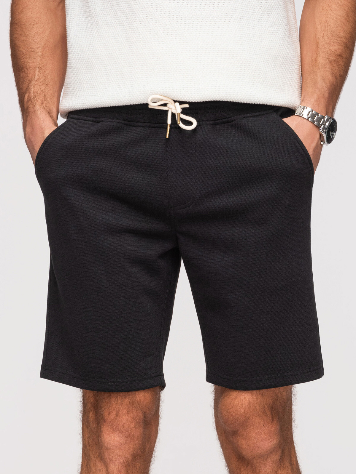 Ombre Men's REGULAR FIT structural shorts - black