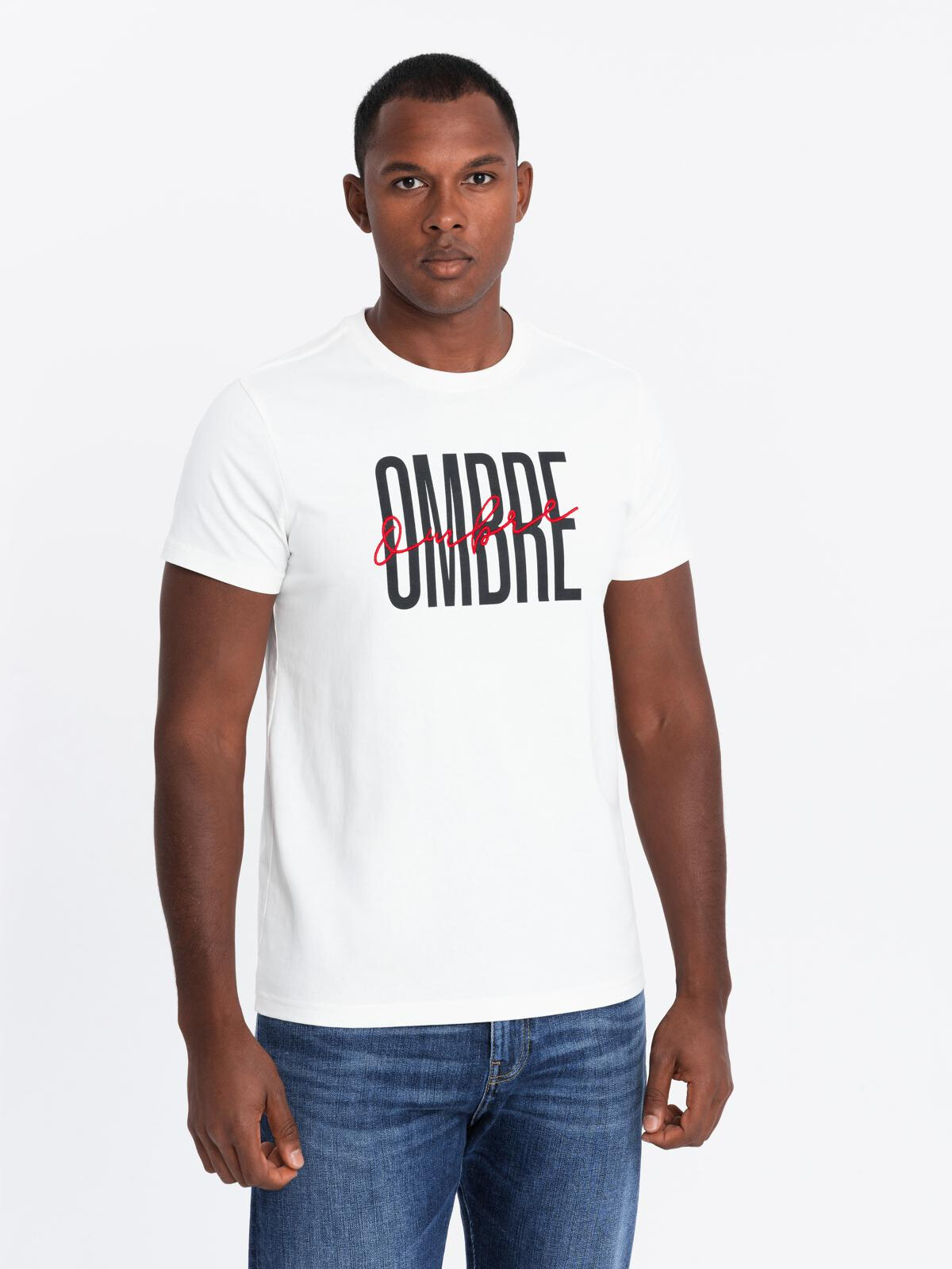 Ombre Men's cotton double logo t-shirt