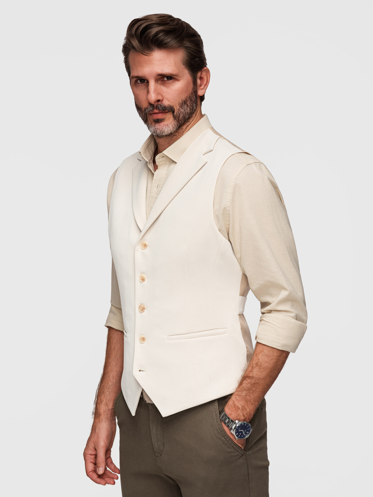 Ombre Fitted elegant men's waistcoat with lapels