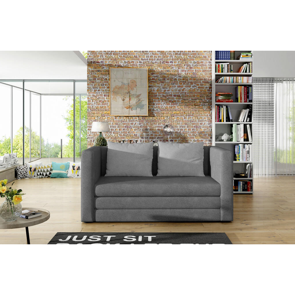 MID.YOU ROZKLADACIA POHOVKA, textil, sivá, svetlosivá