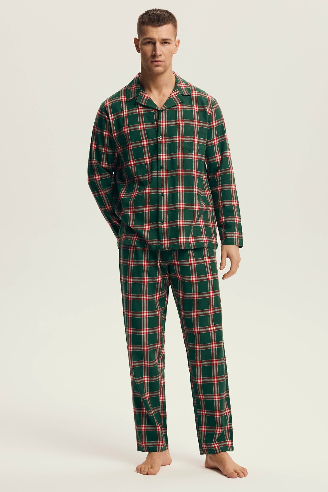Pyžamo Henderson 43460 Matrix dĺžka/r M-3XL pruhované zelená XXL
